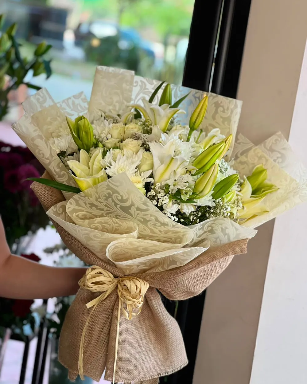 Bouquet de lys blancs